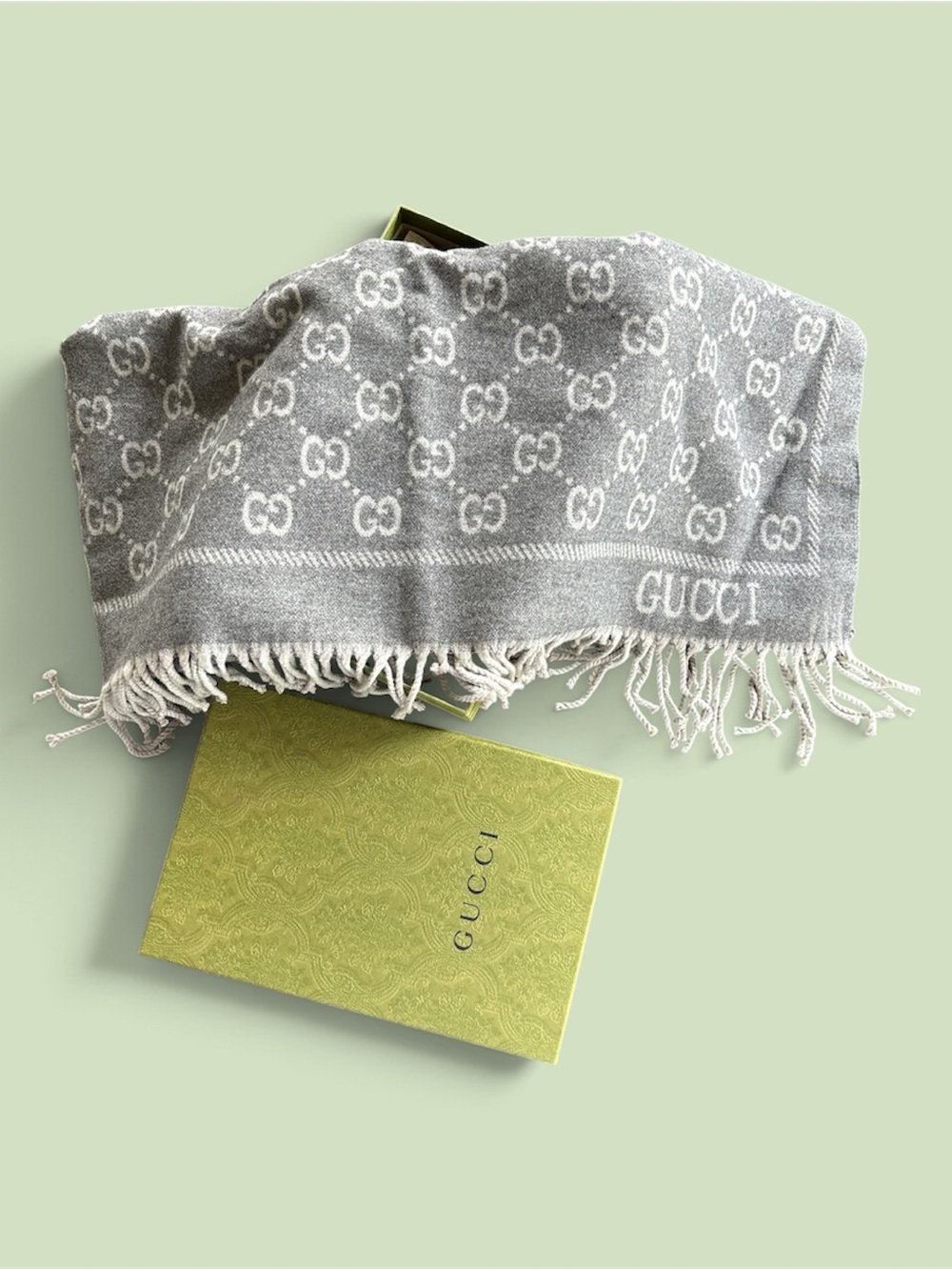 GUCCI GG Monogram Silk & Cashmere Scarf/ Stole/ Shawl NWT - Picture 6 of 13